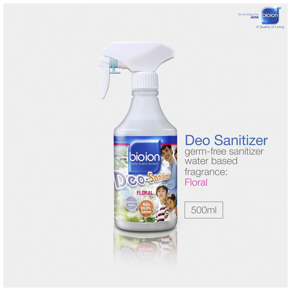 Chai Xịt BIOION DEO SANITIZER GERMS-FREE SANITIZER FLORAL Khử Trùng, Diệt Khuẩn Hương Floral 500ML