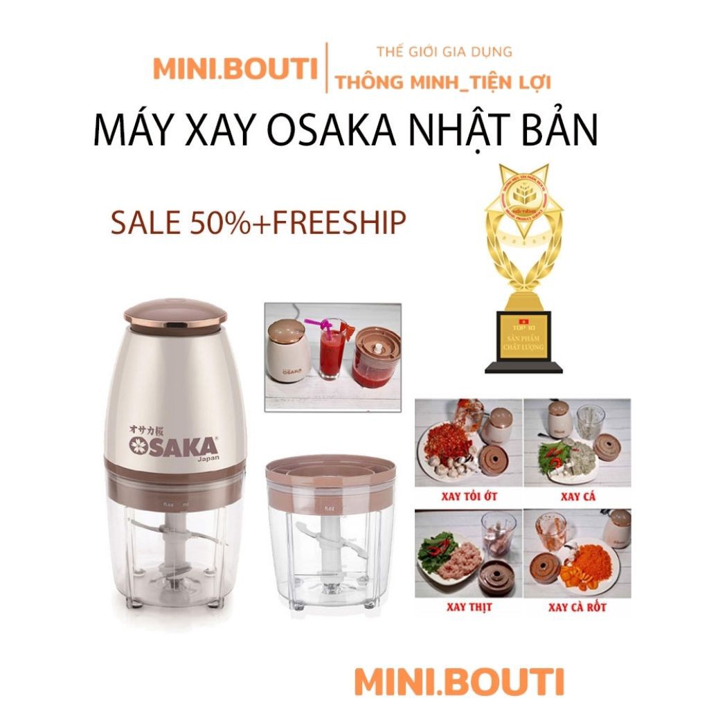 Máy Xay Sinh Tố MINIBOUTI Máy Xay Sinh Tố OSAKA Cầm Tay Đa Năng Phiên Bản Mới Xay Đá Xay Thịt Bảo Hành Chính Hãng