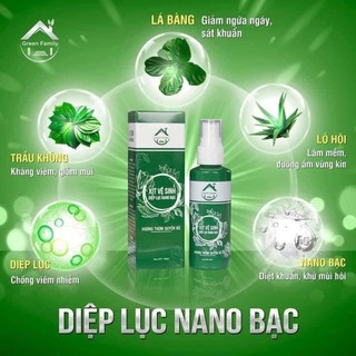 Xịt vệ sinh diệp lục nano bạc