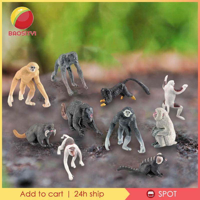Set 10 Mô Hình Khỉ Nhựa Đồ Chơi Cho Bé