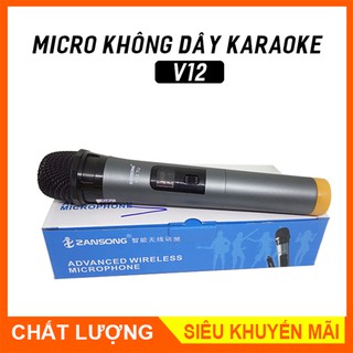 Micro không dây V12 dành cho Loa, Amply - Mic Karaoke Đa Năng Bluetooth V12