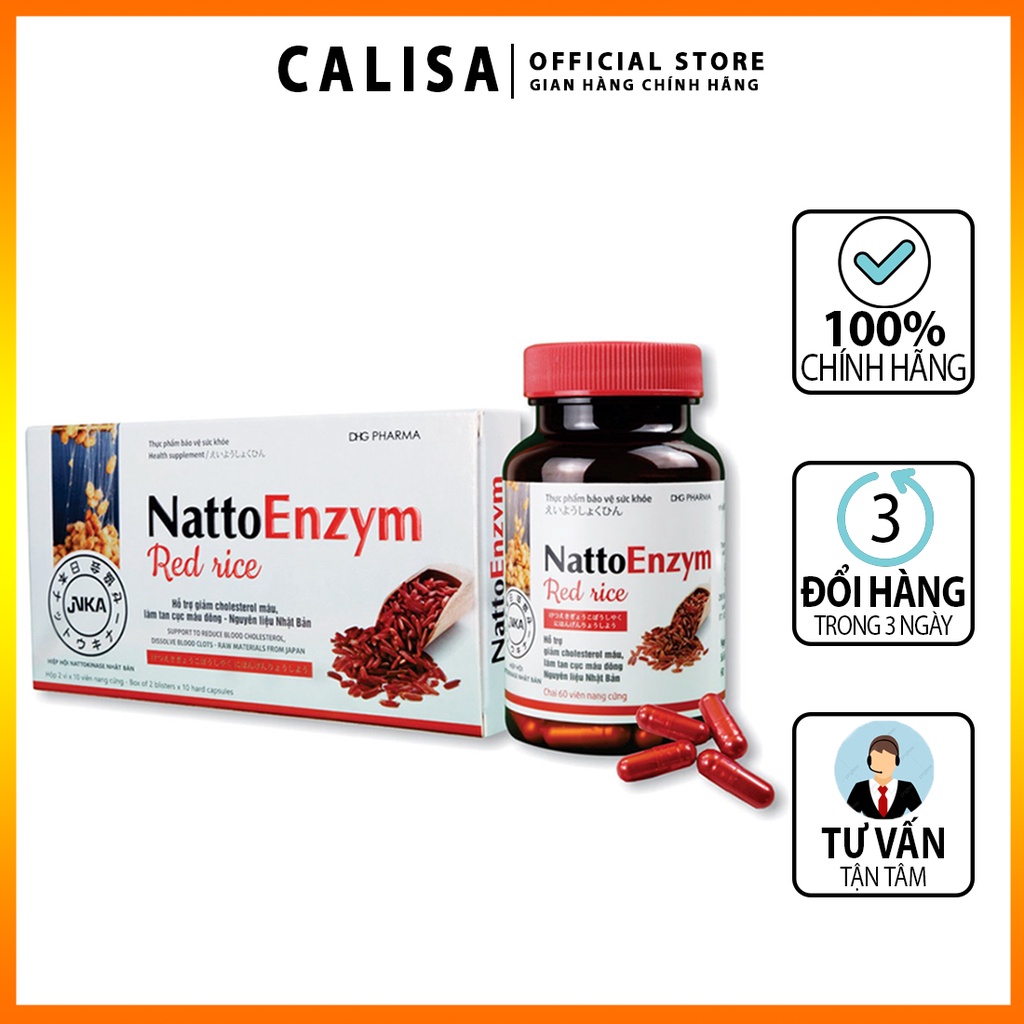 NattoEnzym Red rice (Gạo đỏ) - Hỗ trợ giảm cholesterol và làm tan cục máu đông, Nguyên liệu Nhật Bản
