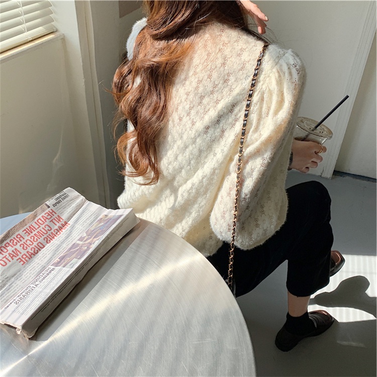 Áo kiểu tay dài cổ cao phối ren sành điệu cho nữ