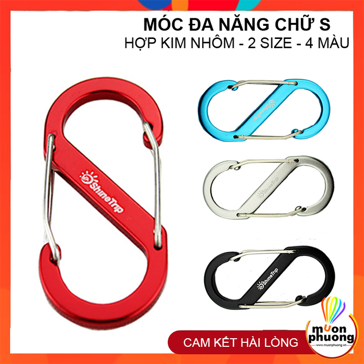 Móc khóa treo chữ S 2 đầu đa năng hợp kim nhôm nhiều màu - MUÔN PHƯƠNG SHOP