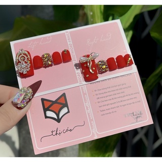 [Nails Box] Móng úp giả thiết kế móng chân đỏ nhám