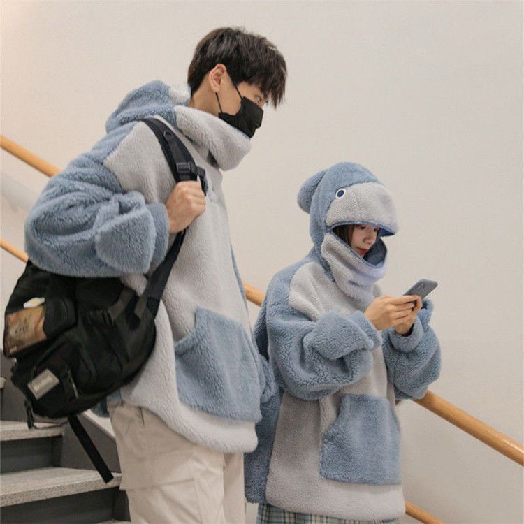 Áo Khoác Lông Cừu Dày Dặn Dễ Thương Vui Nhộn Thời Trang Thu Đông Cho Cặp Đôi