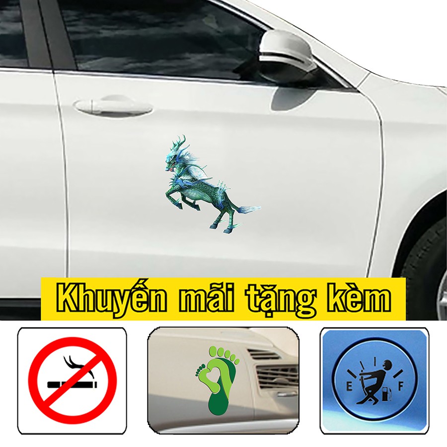 [Sale]-Decal dán xe bán tải, tem trang trí sườn xe hình sinh vật truyền thuyết