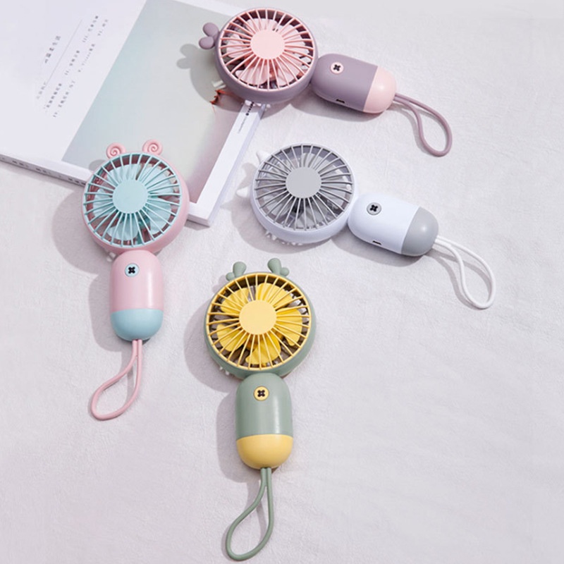 Quạt Điện Cầm Tay Mini Sạc usb Họa Tiết Hoạt Hình Dễ Thương Cho Học Sinh