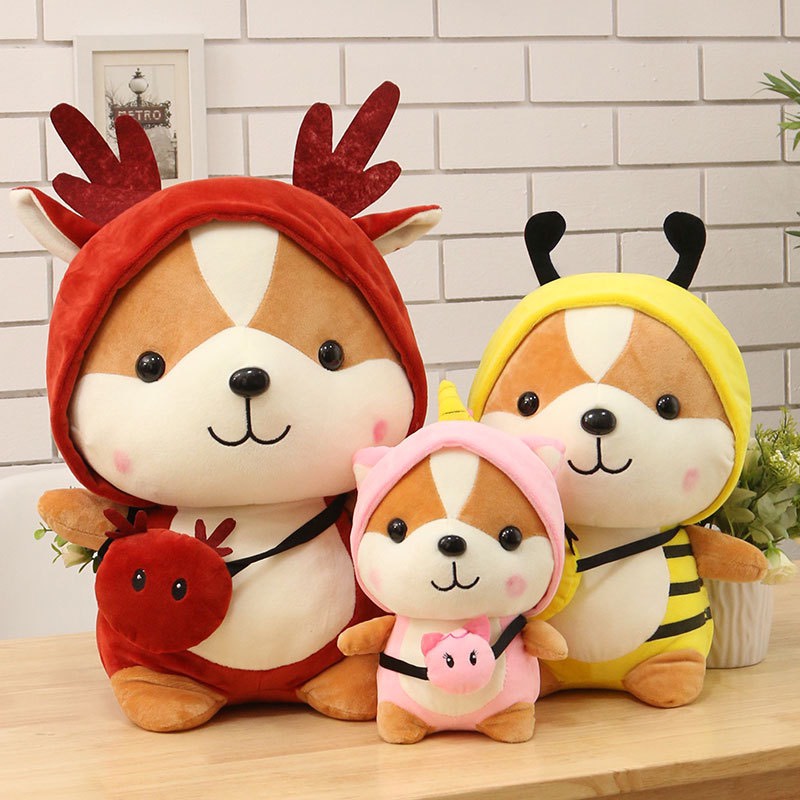 Gấu Bông Chó Shiba Cosplay Mềm Mịn Ngộ Nghĩnh Đáng Yêu [Hàng Loại 1]