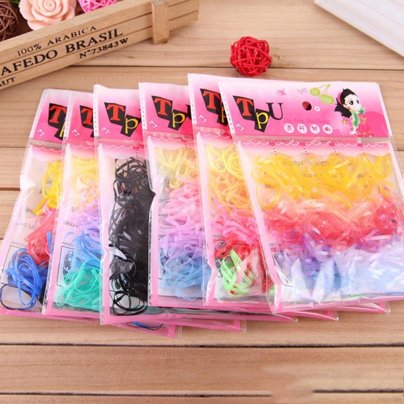 Hộp 220 Dây Chun Buộc Tóc Nhiều Màu