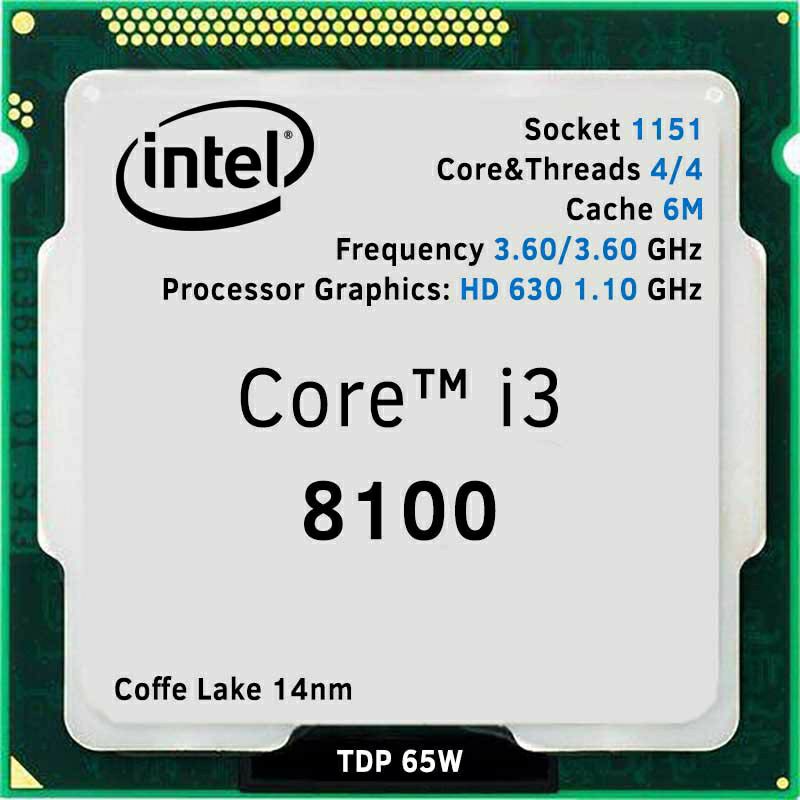 Bộ vi xử lý Intel core i3 8100 chay