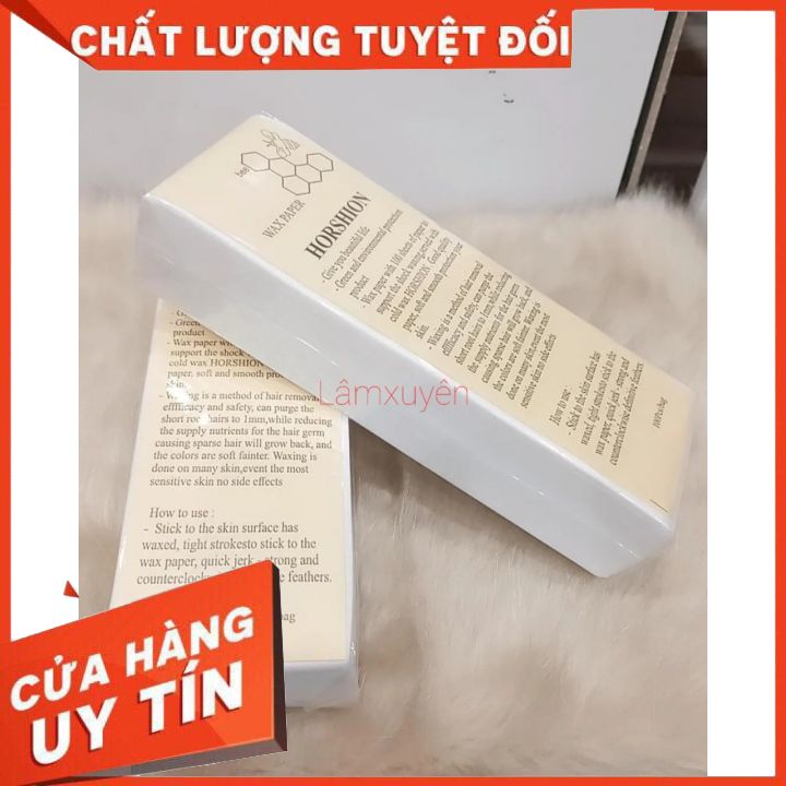 Giấy wax lông nhám cao cấp Horshion 100 miếng tiện lợi dễ sử dụng xấp hồng chất bền  FREESHIP  chuyên dụng cho salon