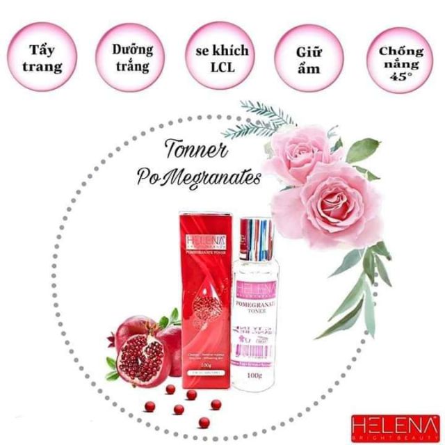 TONER - TẨY TRANG HELENA không cồn, dưỡng da, se khít lỗ chân lông