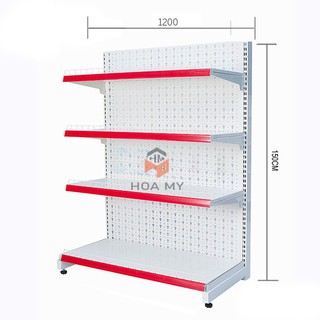 Kệ siêu thị tôn đục lỗ Cao 150cm