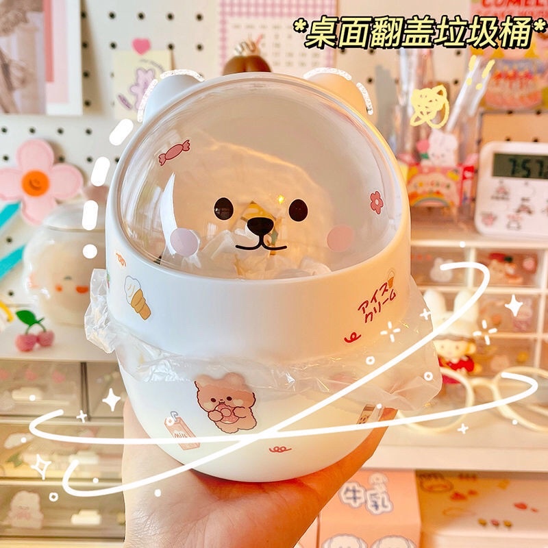 Thùng rác mini nắp mở để bàn tiện lợi, hoặc để đồ cá nhân bút, viết, cọ....