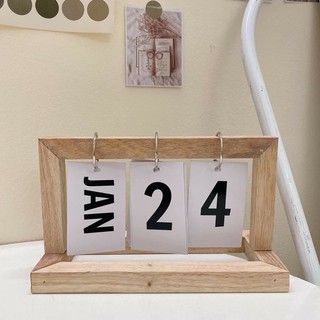Lịch gỗ để bàn 2022 - Lịch lật số mini trang trí decor