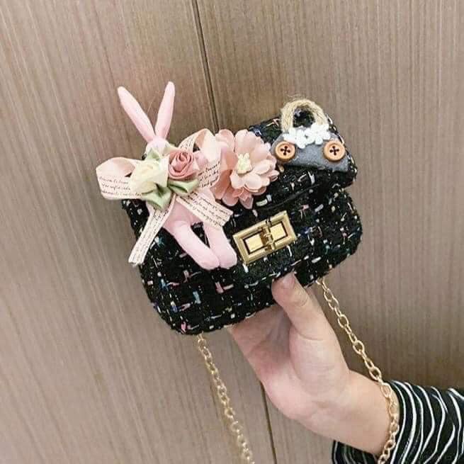 Túi Xách Chất Dạ Đính Hoa Siêu Xinh Cho Bé