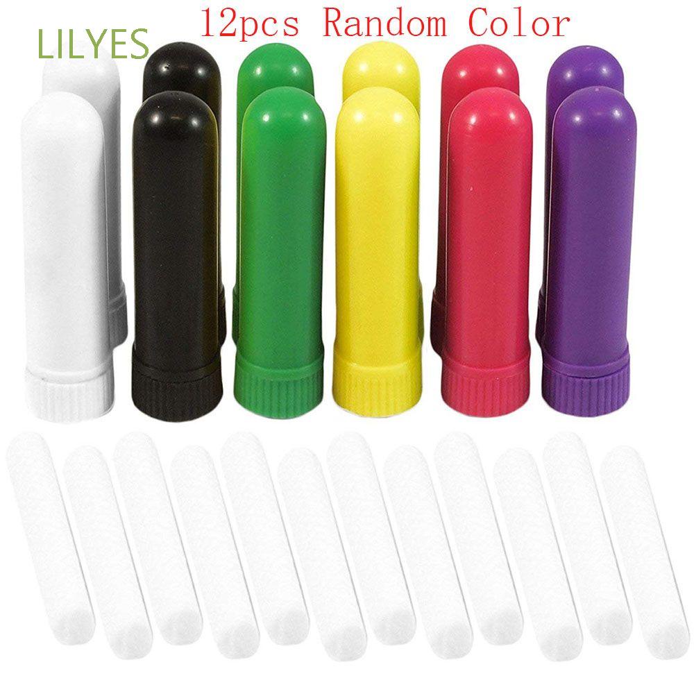 Set 12 ống hít mũi rỗng bấc cotton trắng có thể đổ đầy với ống nhựa chuyên nghiệp chăm sóc sức khỏe chất lượng cao