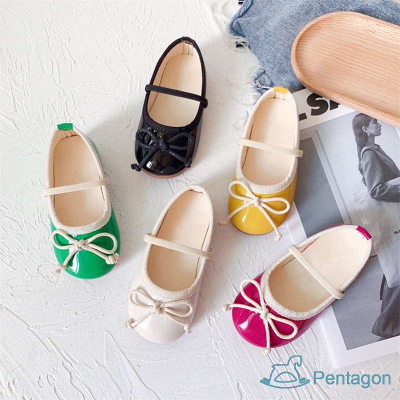 Giày Búp Bê Đế Mềm Đính Nơ Phong Cách Hàn Quốc Cho Bé Gái
