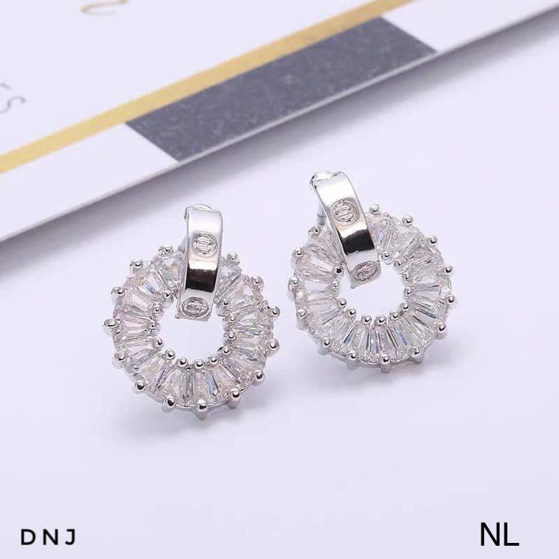 Bông tai bạc nữ đính đá kiểu dáng mới cực đẹp - Kho sỉ bạc Nhất Linh