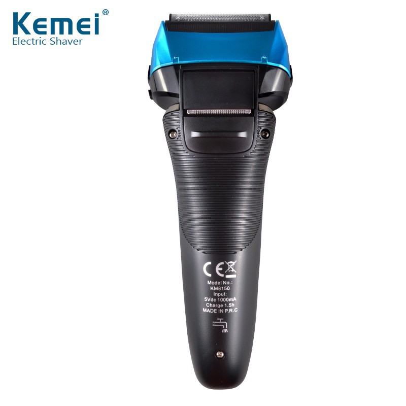 Máy Cạo Râu Điện Kemei Thiết Kế Nổi 3D 4 Lưỡi Dao Chuyển Động Qua Lại Sạc Được Chống Thấm Nước Màn Hình LCD