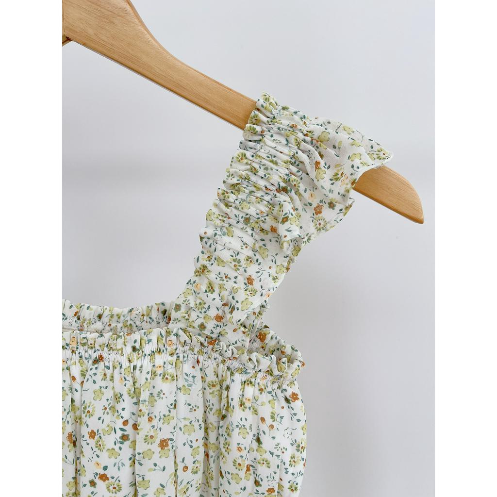 Áo Croptop 2 Dây Tay Cánh Tiên Hoa Nhí Vàng A02