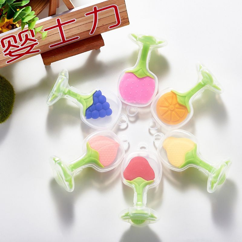 Đồ Chơi Gặm Nướu Bằng Silicone Hình Trái Cây Cho Bé