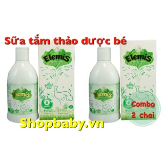 Combo 2 chai sữa tắm thảo dược elemis chống rôm sẩy cho bé
