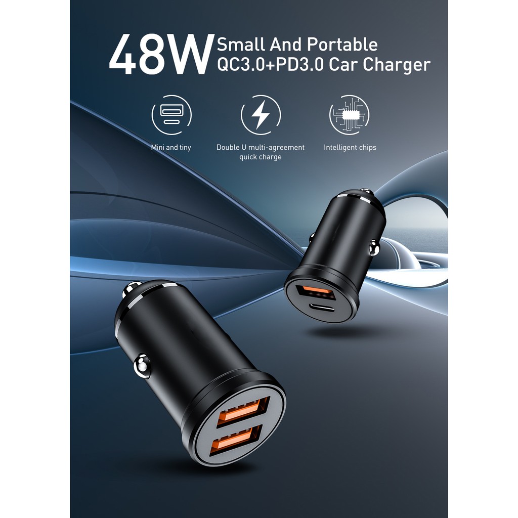 Tẩu Sạc Nhanh 48W PD 4.0 3.0 Cho Xe Hơi Xiaomi Type C