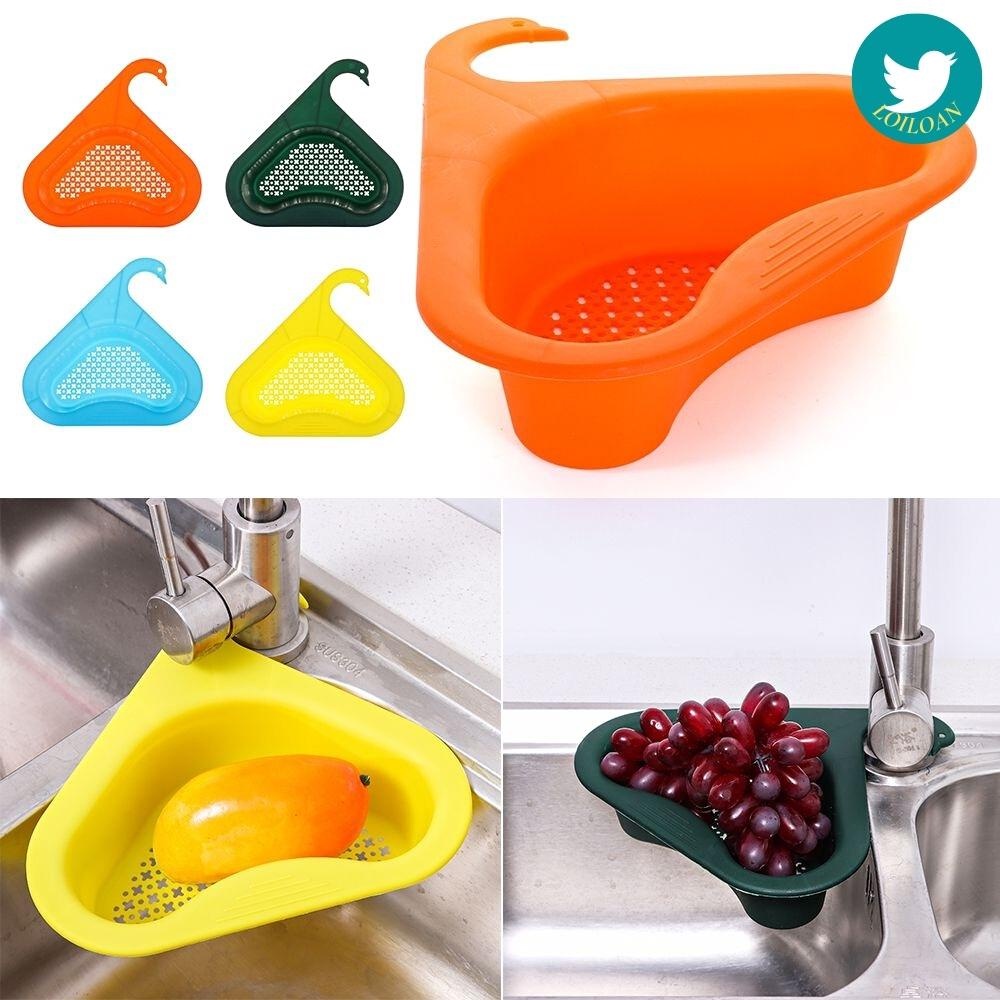 Rổ nhựa tam giác có móc treo ở bồn rửa bát tiện dụng-Như Trang Plaza