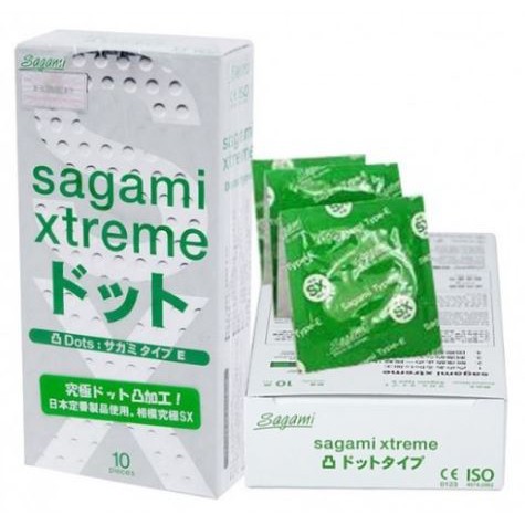 Bao cao su Sagami Xtreme White hộp 10 chiếc gân gai siêu mỏng