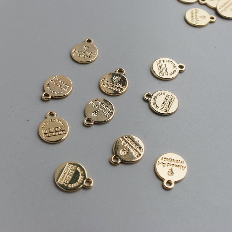 Mặt Dây Chuyền Bằng Đồng 14k Màu Vàng Hình Tròn 10mm diy