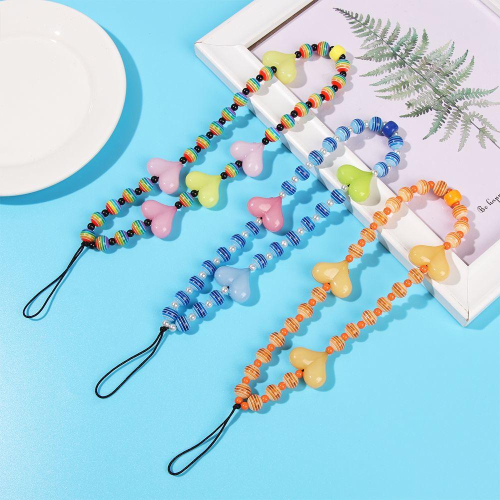 Dây Đeo Điện Thoại Bằng Acrylic Màu Cầu Vồng Xinh Xắn