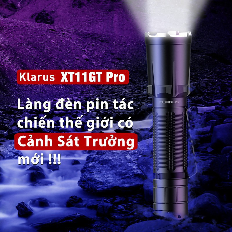 [BH 5 NĂM] Đèn pin KLARUS XT11GT PRO - Độ sáng 2200lm chiếu xa 320m cổng sạc Type-C sử dụng pin 18650 3100mAh ( kèm theo