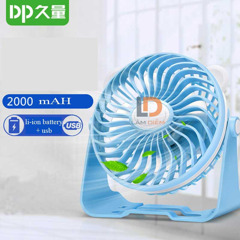 QUẠT SẠC TÍCH ĐIỆN ĐỂ BÀN TREO TƯỜNG XOAY 280 ĐỘ DP 7609