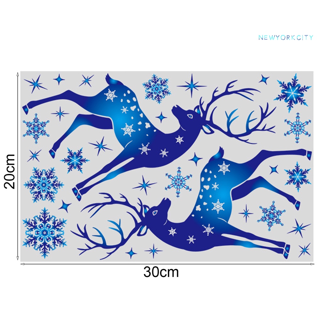 Sticker Dán Cửa Sổ Chống Tĩnh Điện Họa Tiết Bông Tuyết Tuần Lộc Giáng Sinh