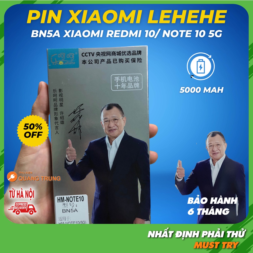 Pin xiaomi BN5A chuẩn hãng lehehe, Xiaomi Redmi Note 10 5G, redmi 10 thumbnail