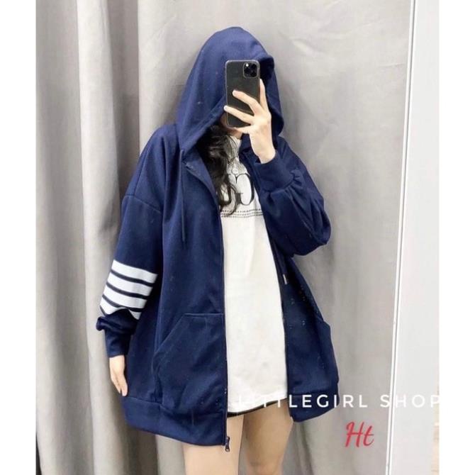 [Mã FAMARAL1 giảm 10K đơn 50K] Áo khoác nỉ cotton 4 sọc tay Ht