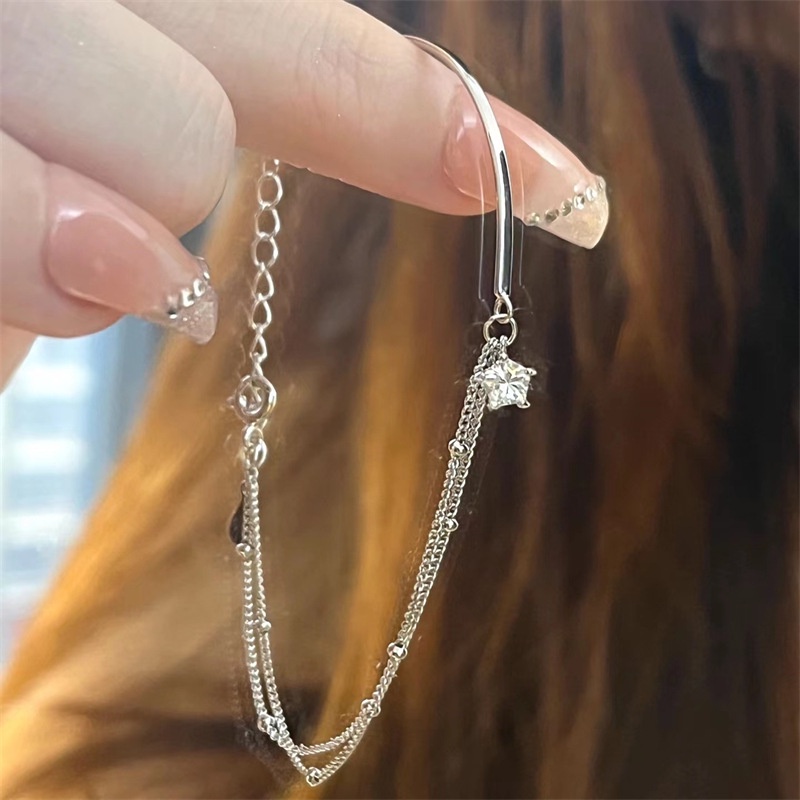 Vòng Tay Nửa Vòng Tay Hai Lớp Phong Cách Hàn Quốc Đơn Giản Sang Trọng Dễ Phối Đồ