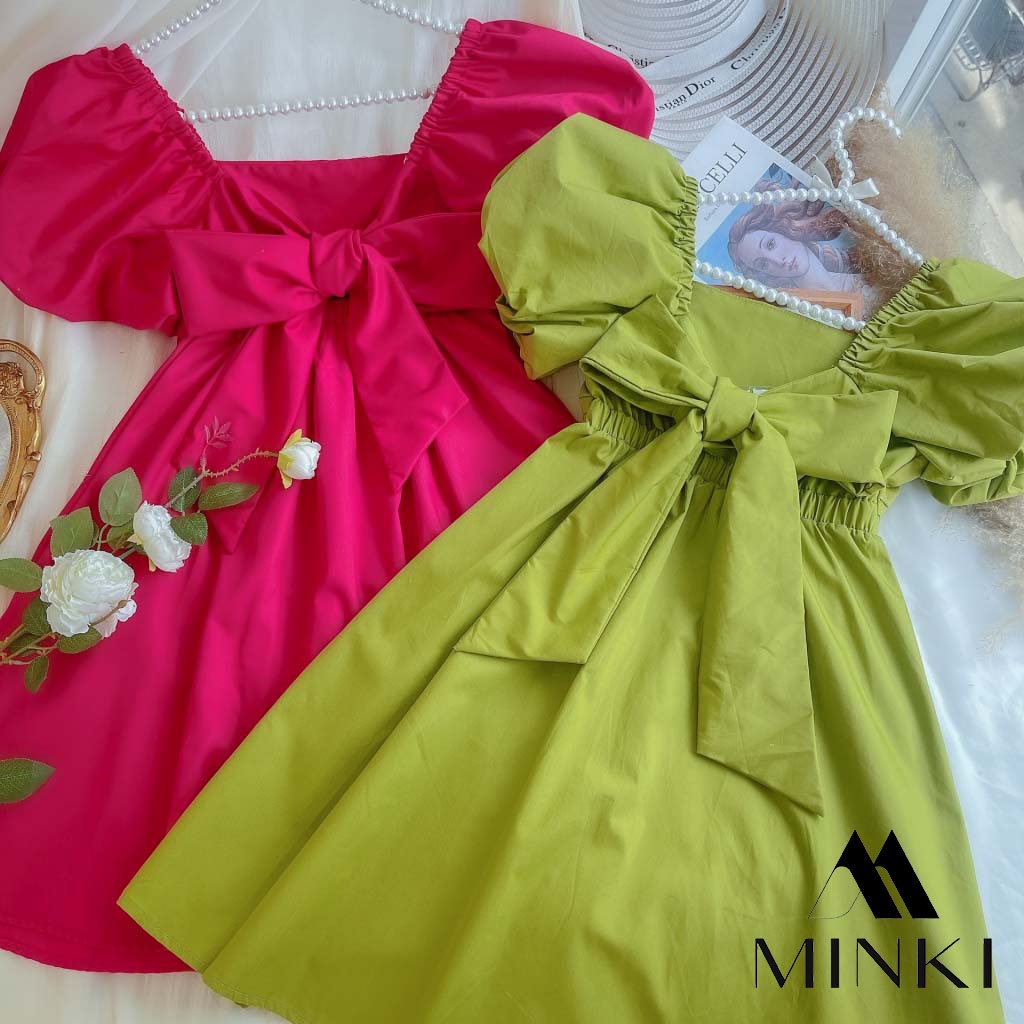 ĐẦM TAY BỒNG NƠ LƯNG SIÊU XINH - CHẤT LIỆU CAO CẤP - MÀU XANH BƠ | BigBuy360 - bigbuy360.vn