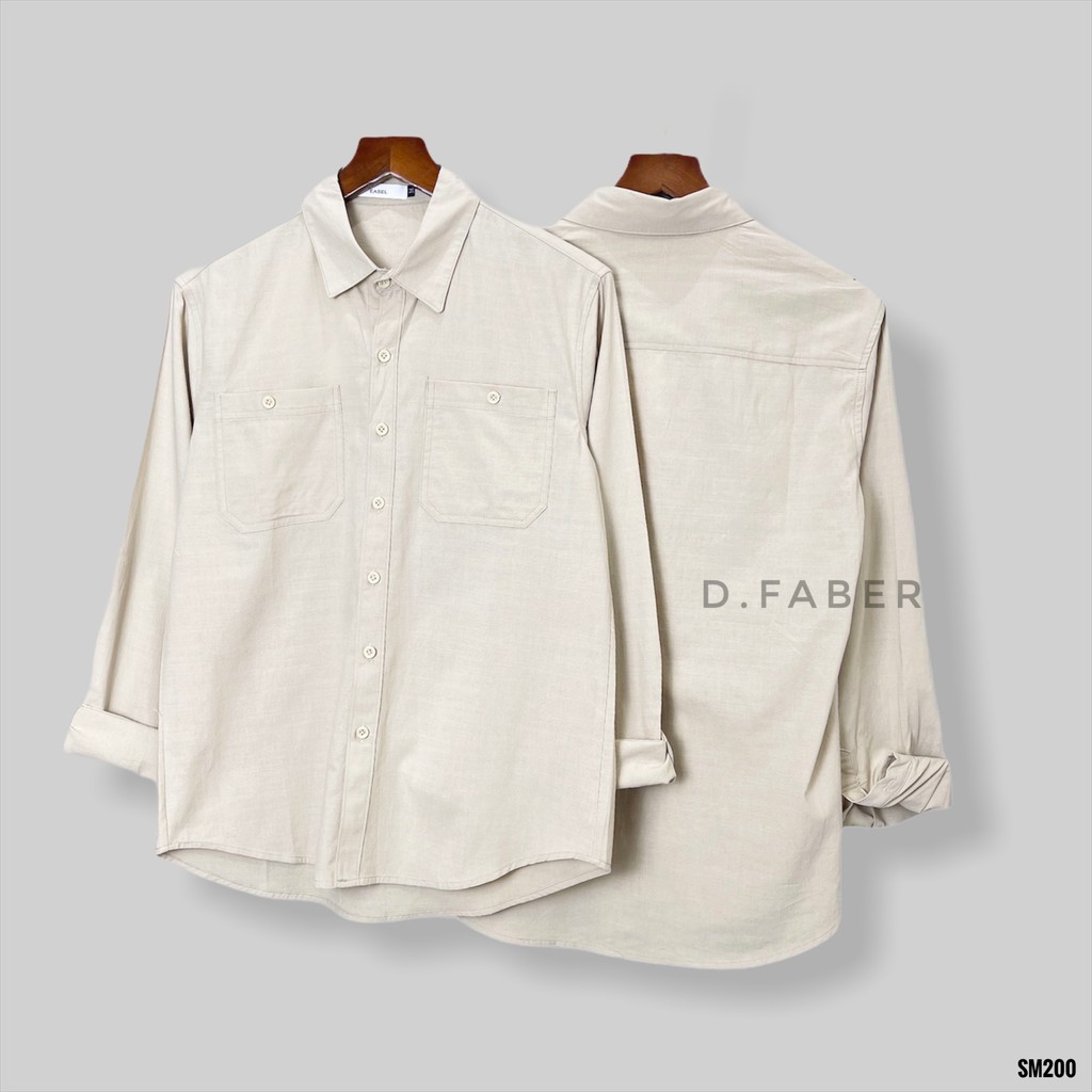 Áo sơ mi nam hàn quốc Basic vải đũi cotton Hàn Quốc xuất xịn, chuẩn form - D. Faber | BigBuy360 - bigbuy360.vn