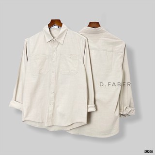 Áo sơ mi nam hàn quốc Basic vải đũi cotton Hàn Quốc xuất xịn, chuẩn form - D. Faber