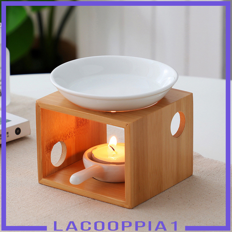 [LACOOPPIA1]Oil Burner Wax Melt Burner Tealight Oil Warmer with Candle Spoon Home Decor