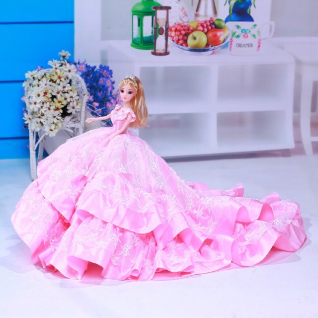 Đầm búp bê 30cm - hồng