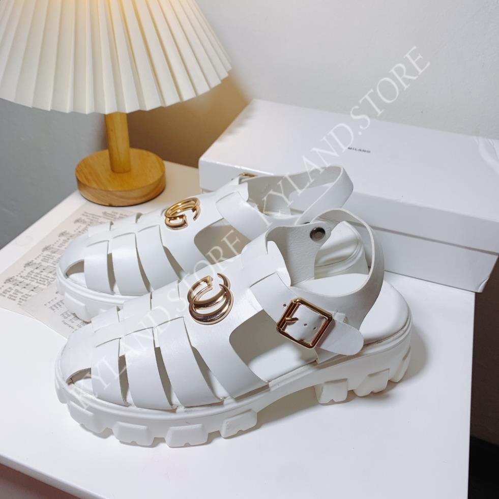 Sandal rọ mũi - Dép quai hậu GU CHÌ mũi rọ, đế độn 5cm KYLAND.STORE