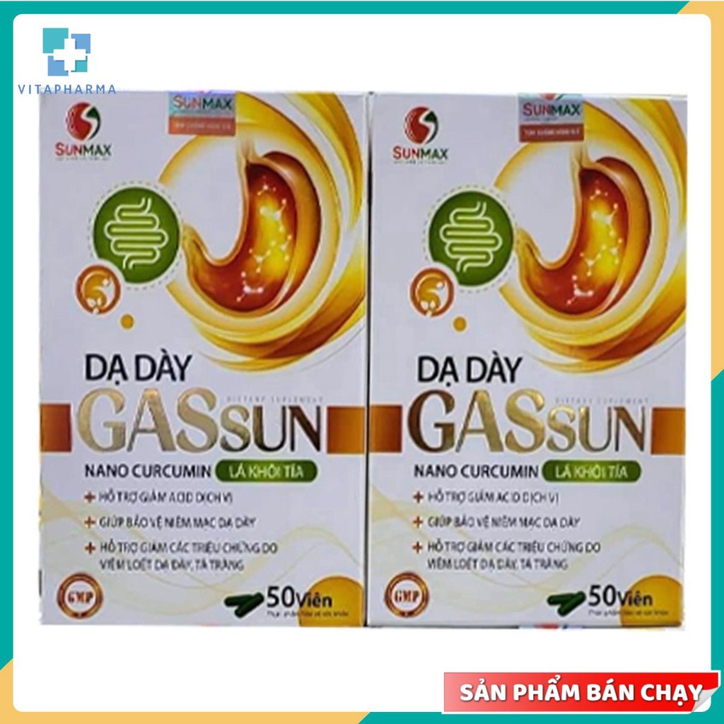 Viên Uống Dạ Dày GASSUN - Hỗ Trợ Giảm Acid Dịch Vị, Bảo Vệ Niêm Mạc Dạ Dày - Lọ 50 Viên