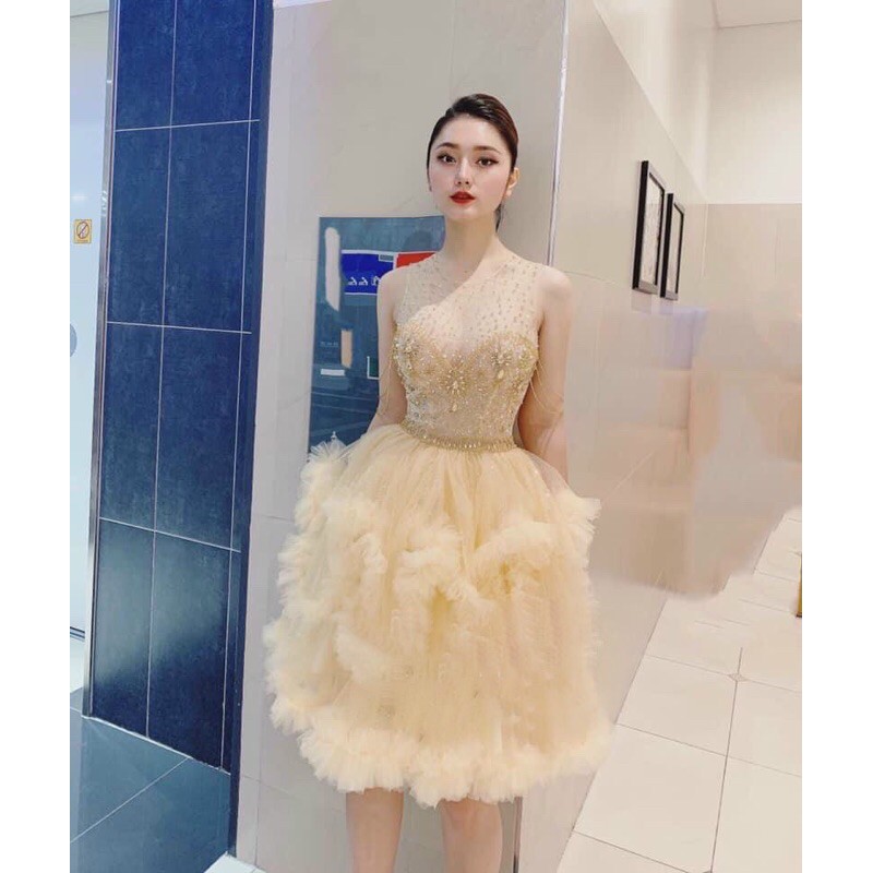 ĐẦM XOÈ TẦNG DÚN ĐÍNH ĐÁ