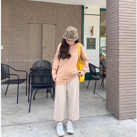 Quần Suông Nữ Cạp Chun Chất Đũi Madela Phong Cách Hàn Quốc, Quần Đũi Ống Rộng Lưng Chun Nhẹ Thấm Hút Mồ Hôi