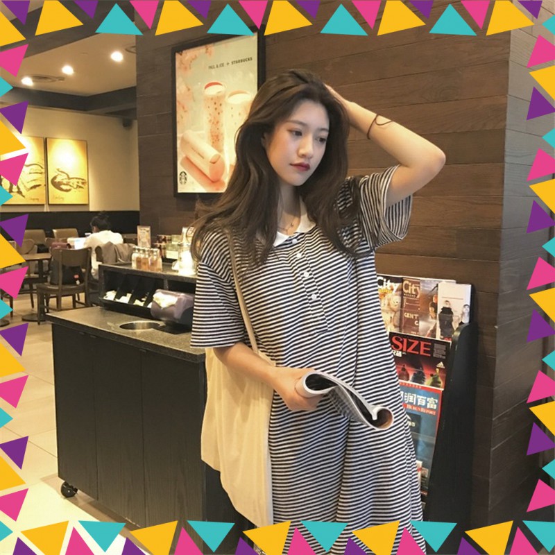 [ULZZANG]ĐẦM ULZZANG ĐẦM CỔ POLO ĐẦM THUN BASIC[ORDER]