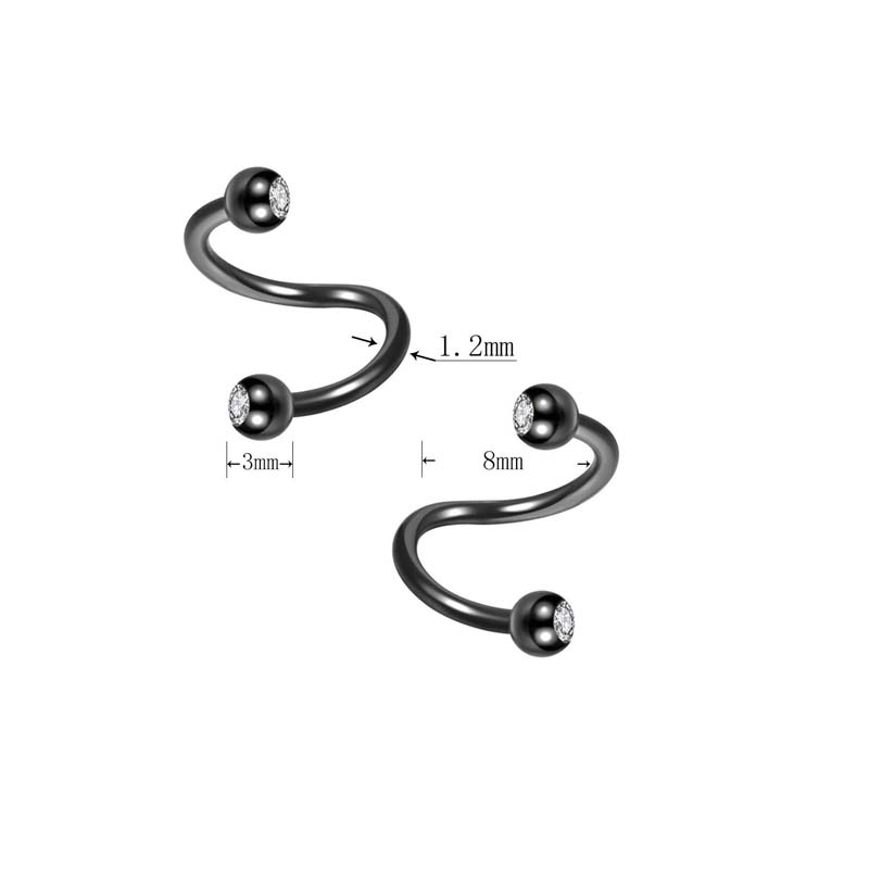 1 Khuyên Môi Hình Chữ S Bằng Thép Không Gỉ 16g